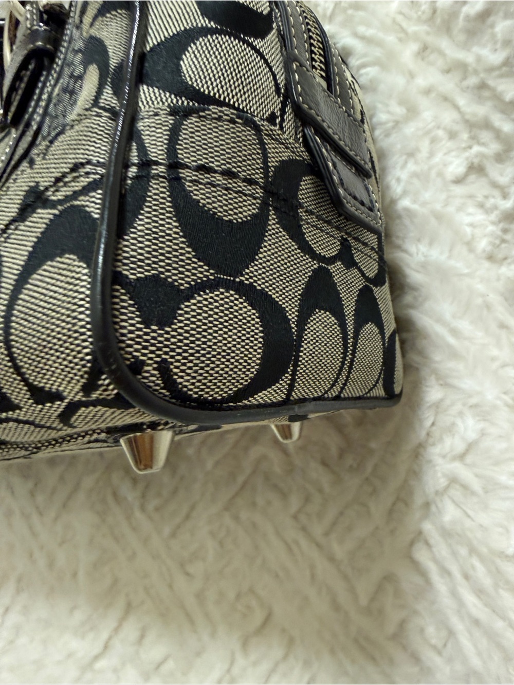 Coach Black and Gray Patchwork Shoulder Bag - Picture 6 of 12